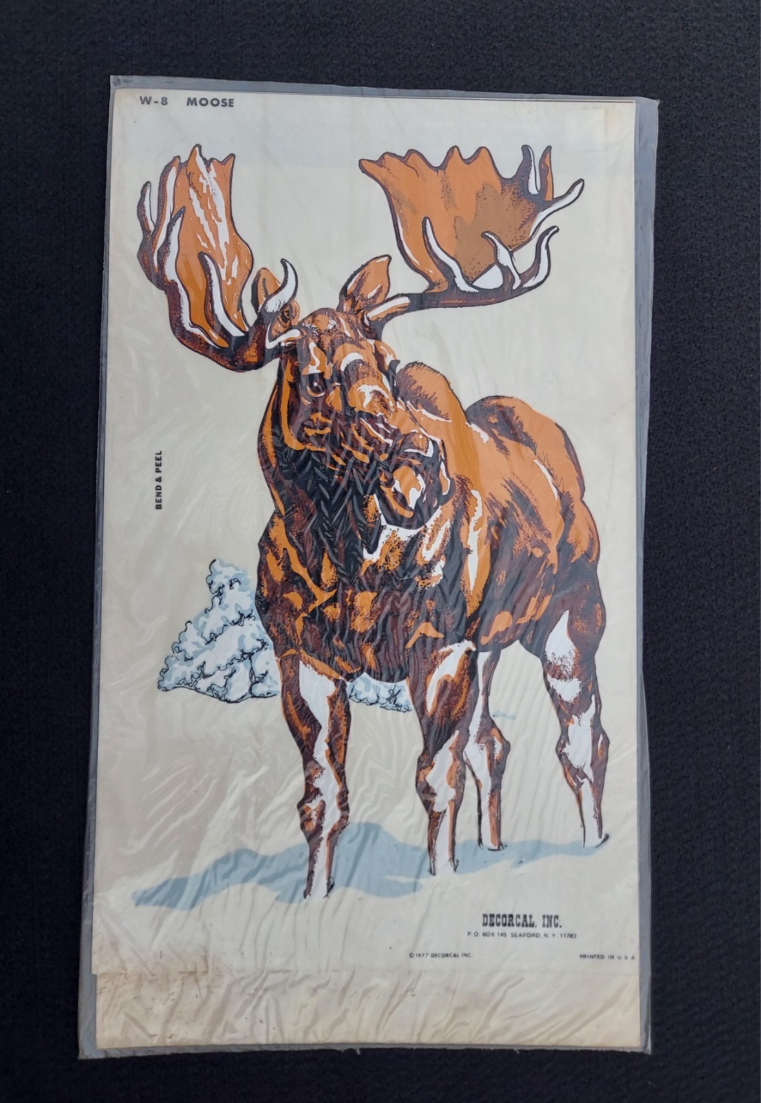 Vtg Wildlife Window Decals Lot Of 4 NOS Bear Moose Cougar Duck 1970's Hunting