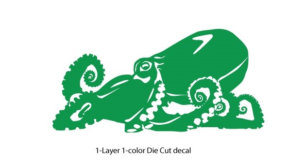 Sea Life – Octopus Diver Car Truck Bumper Die Cut Outdoor Vinyl Decal Sticker