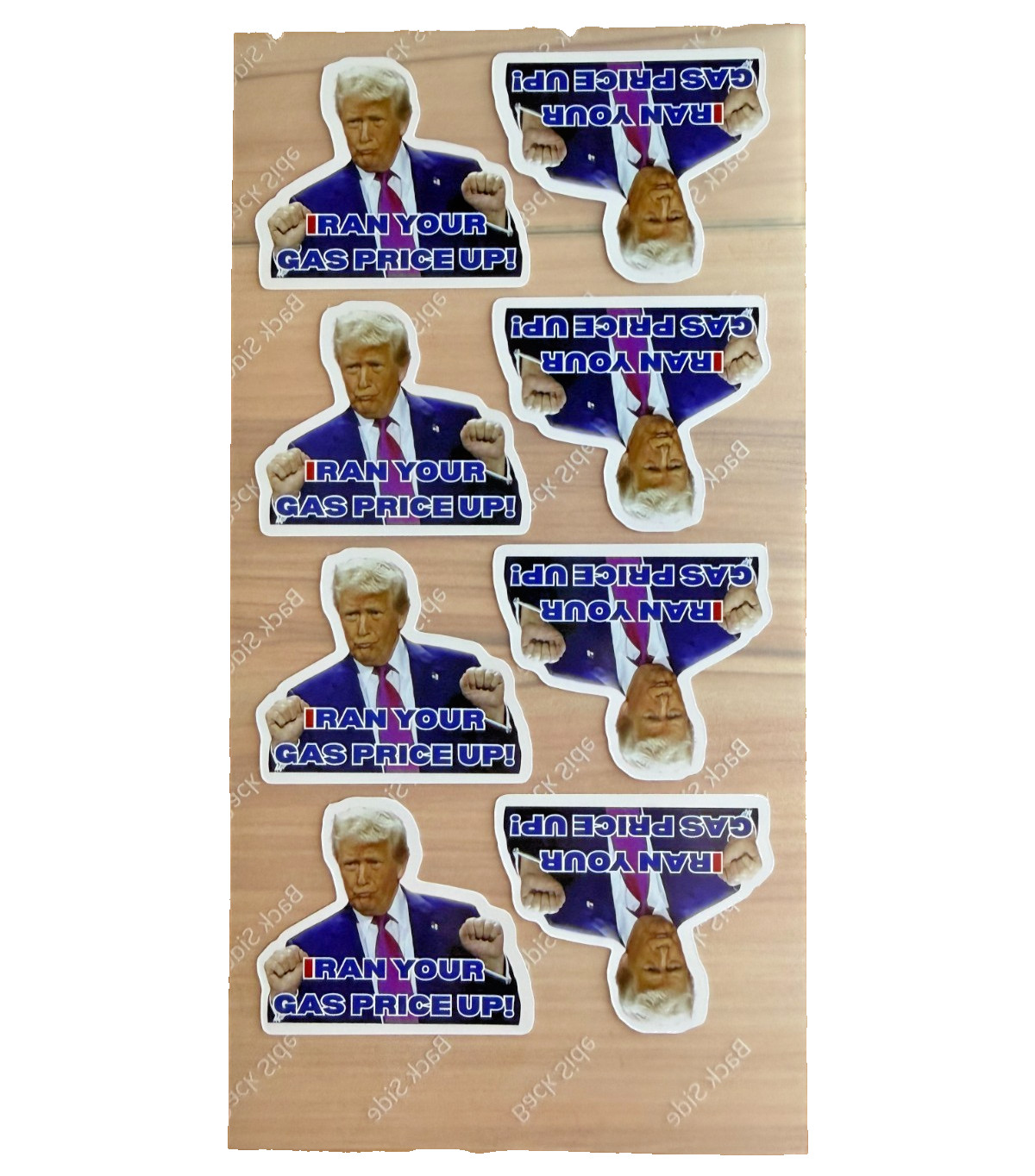 Trump "IRAN YOUR GAS PRICE UP" Stickers 100pc Gas Pump Waterproof Vinyl Decals