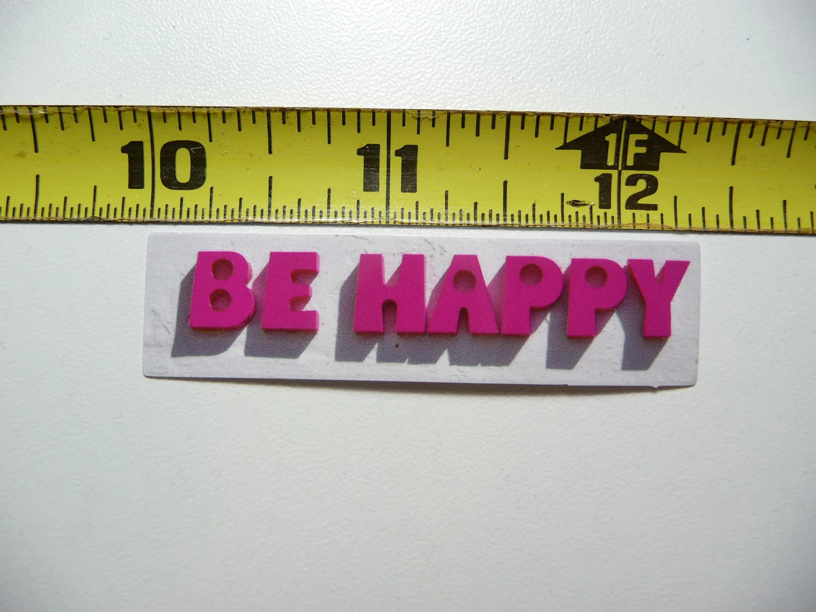 BE HAPPY SMALL STICKER DECAL SCRAPBOOKING POSITIVE MOTIVATE WORDS MOTIVATIONAL