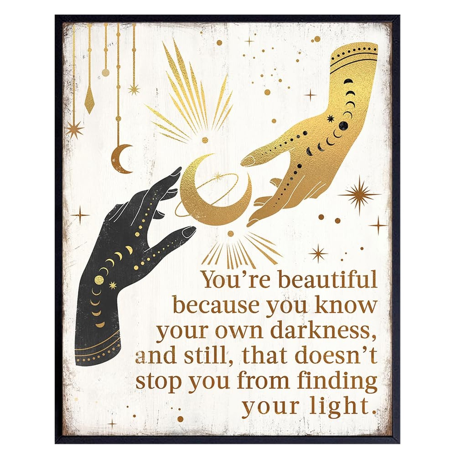 Boho Gothic Wall Decor LARGE 11×14 – Witchy Home Decor – positive Quotes Wall…