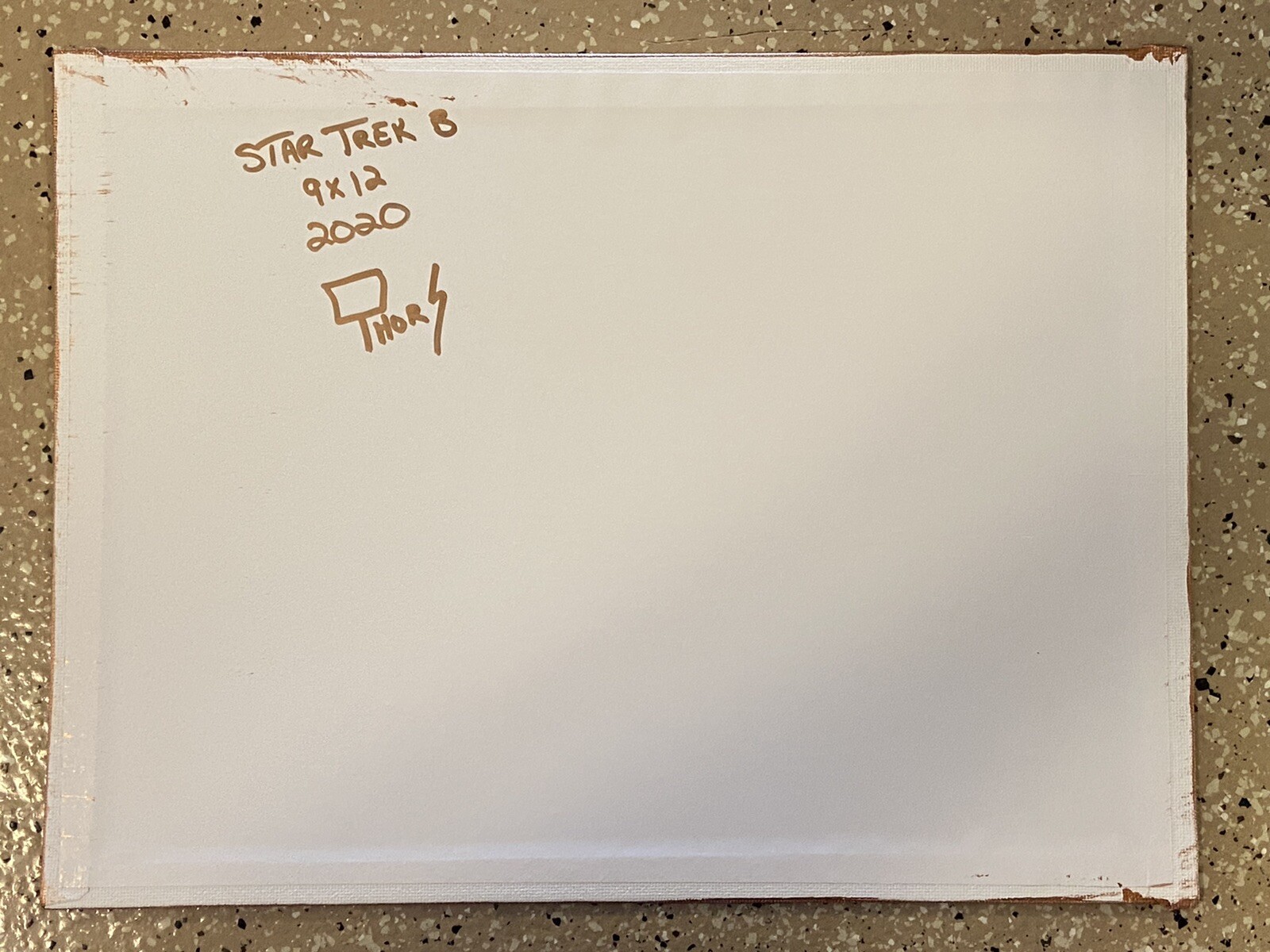 Handcrafted Star Trek Kirk & Spock Vinyl On Canvas 9×12 Signed Artwork B