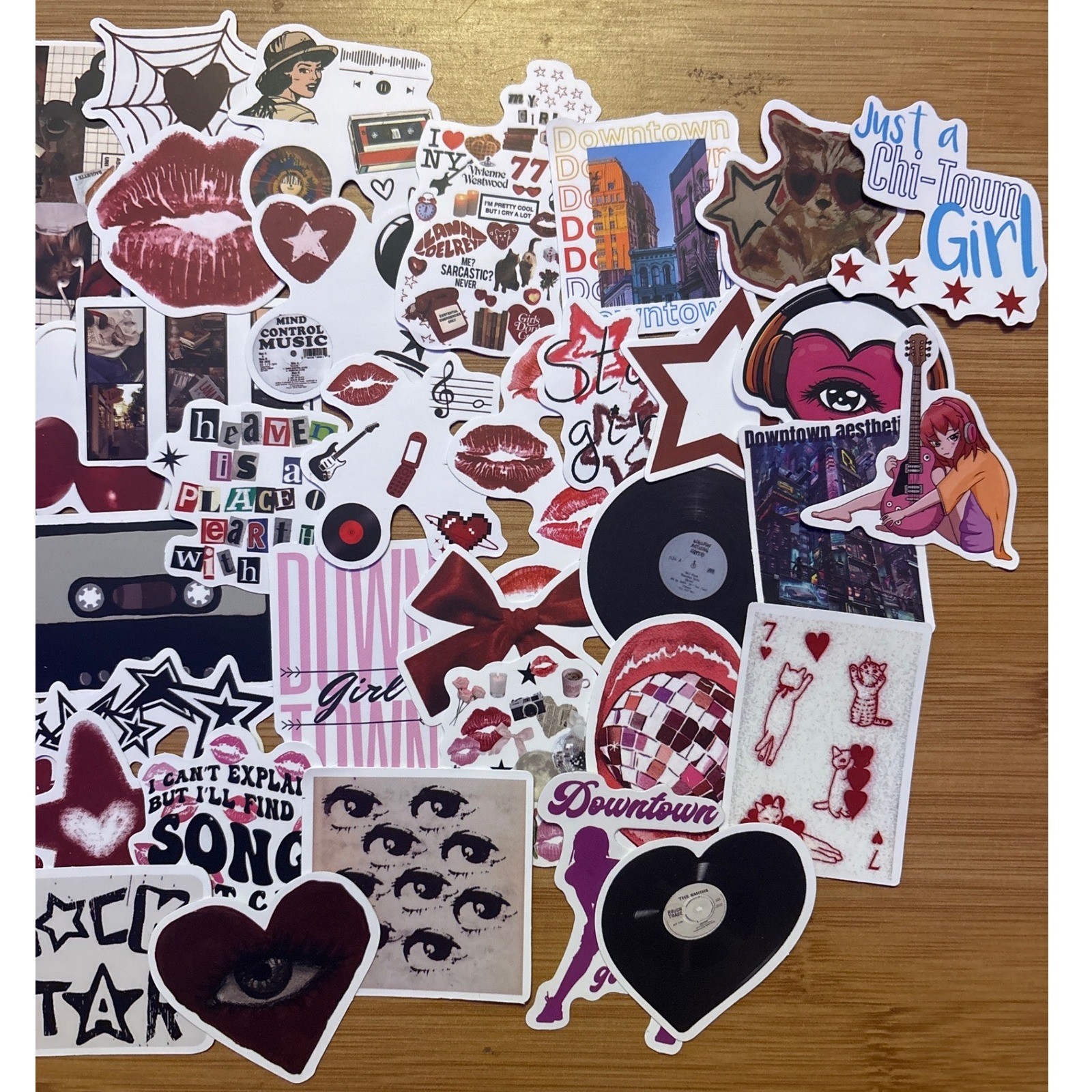 NEW 50 Piece Downtown Girl Rock Star Aesthetic Vinyl Sticker Pack