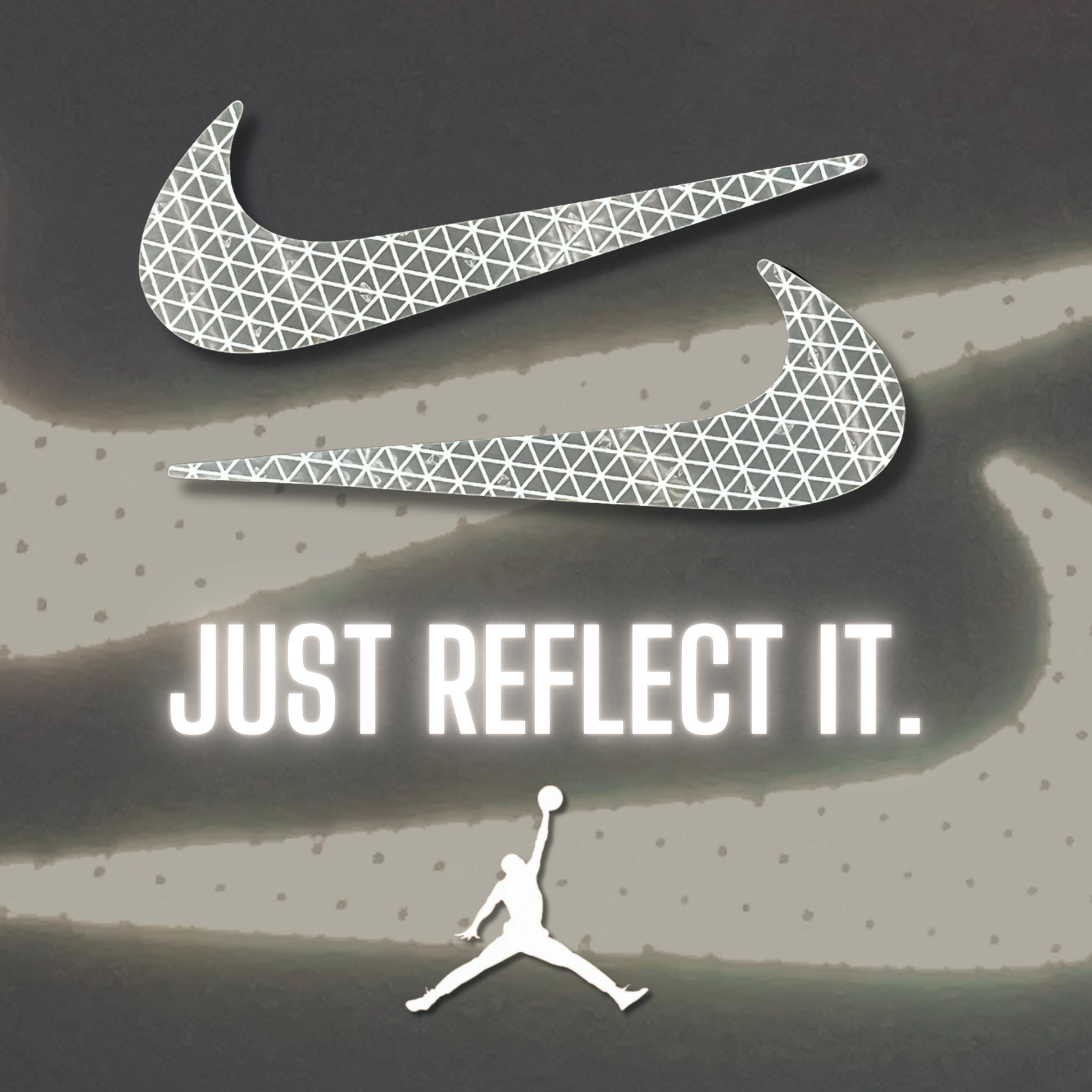 Nike Swoosh Logo Reflective Sticker Decal Reflector