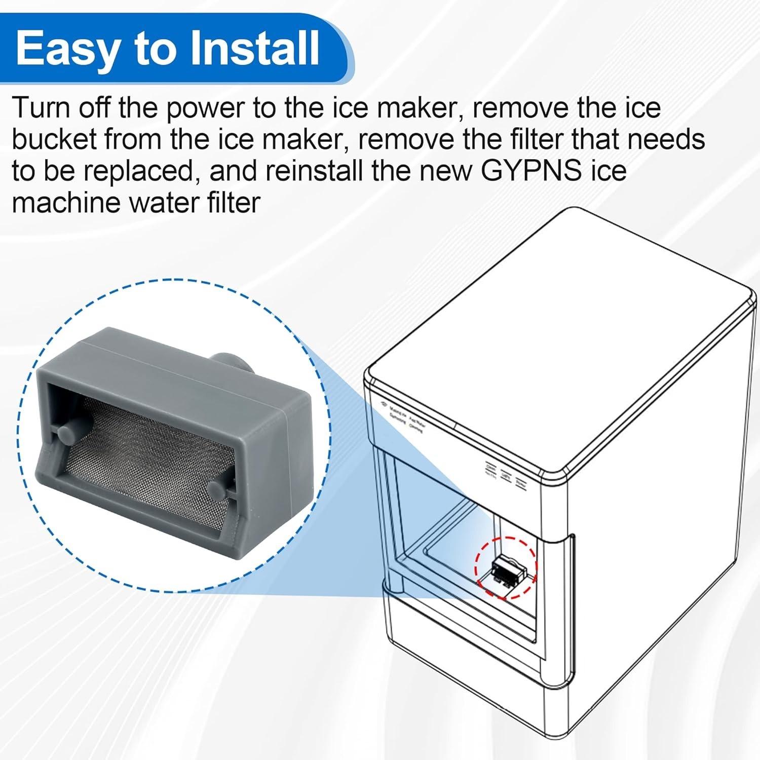 Ice Maker Filter Fit GE Profile Opal 2.0 Nugget 1.0 Countertop Water 2 Pack