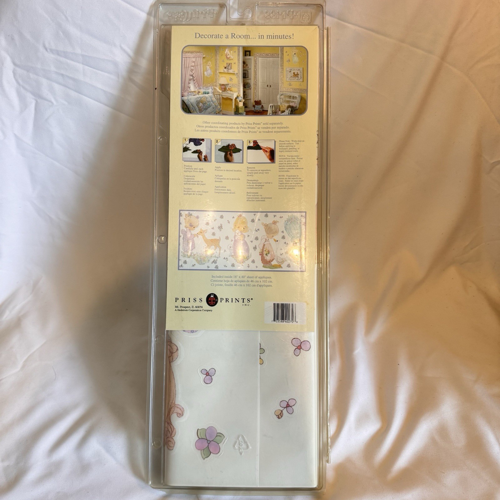 VTG Precious Moments Jumbo Reusable Wall Decor Stick-Ups Applique NIB