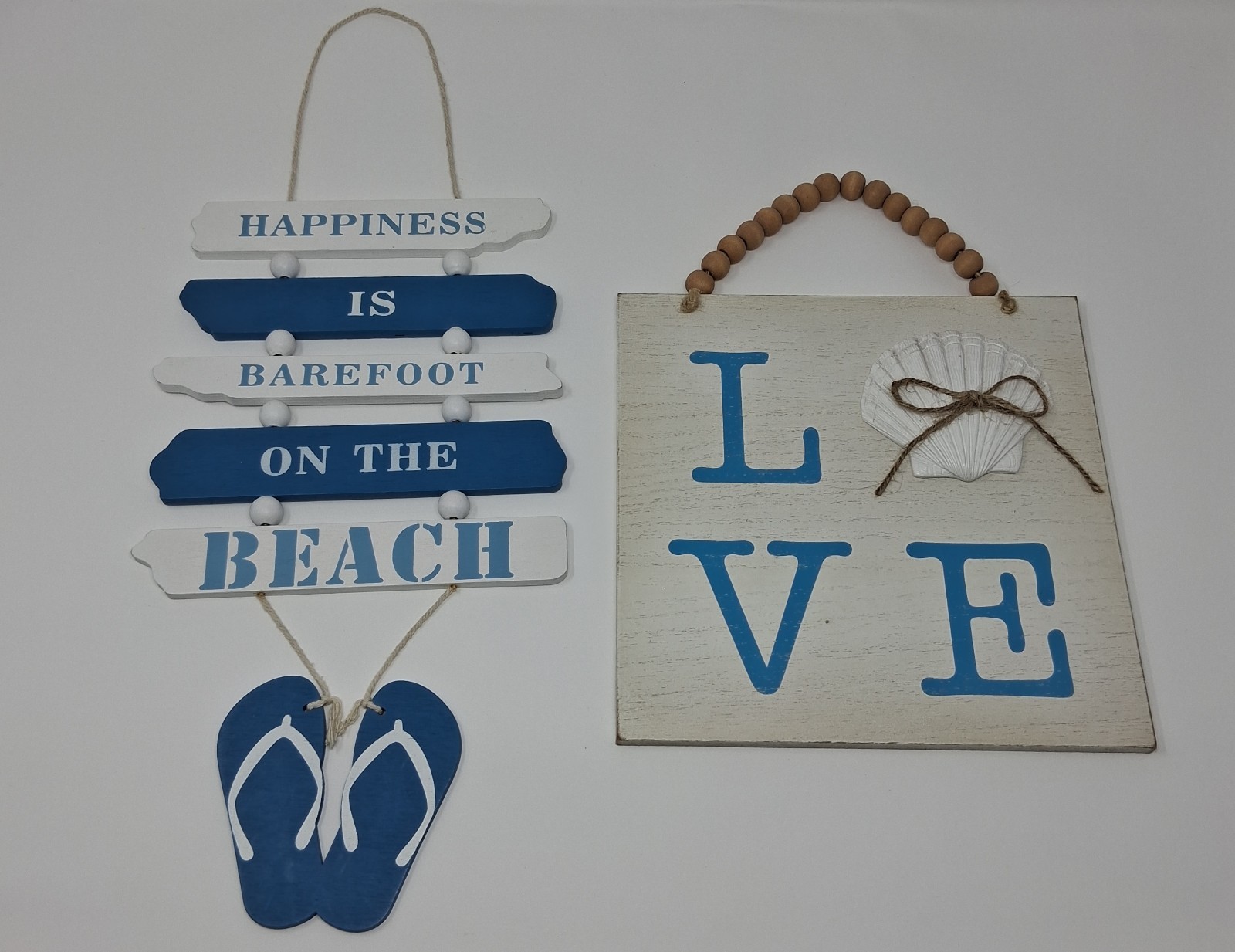 Beach Decor Wall Art Set, Coastal, Seashell, Flip Flops