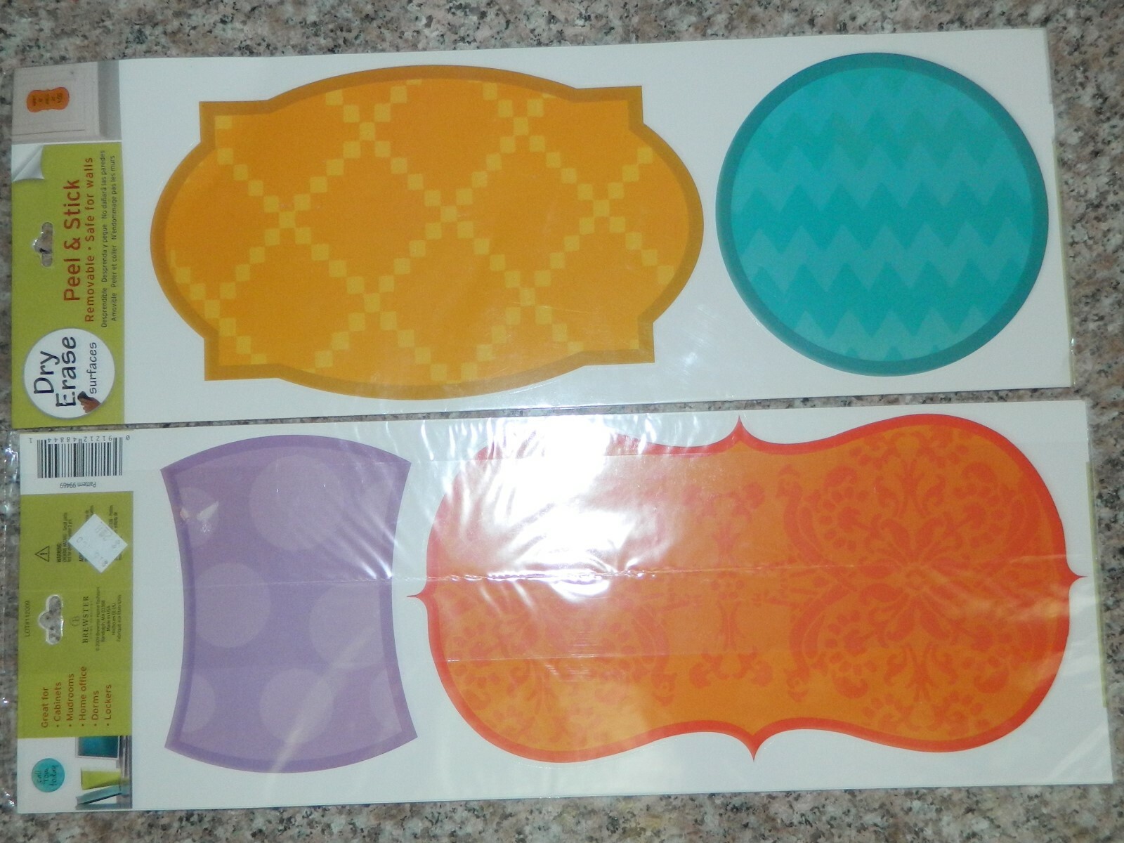 BREWSTER Removable DRY ERASE Shape Wall Stickers Peel & Stick NEW