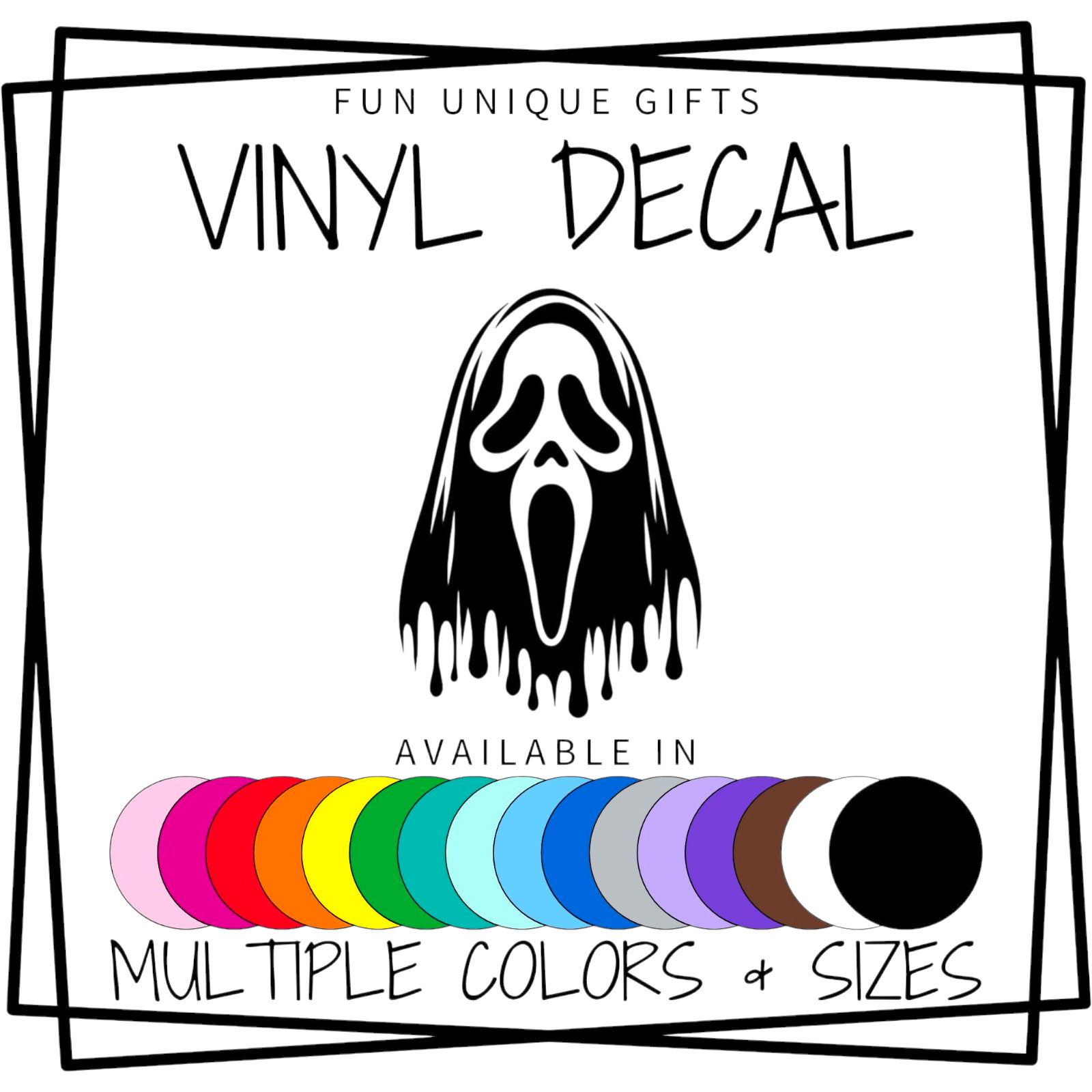 Scream Face Halloween Vinyl Decal Sticker -Multiple Colors & Sizes- SHIPS FREE!