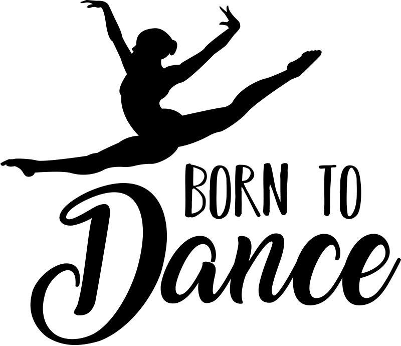Vinyl Decal for Window – Born to Dance, Jumping Dancer (May Customize w/ Name)