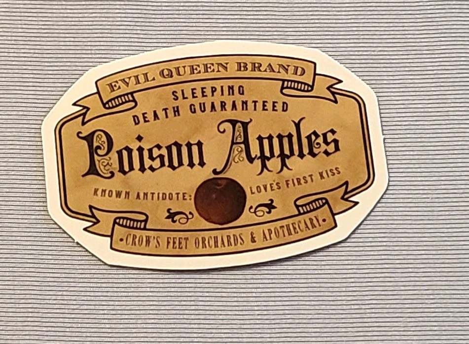 Poison Apples Sticker Evil Queen Sleeping Death Vinyl Die Cut Journal Fairytale