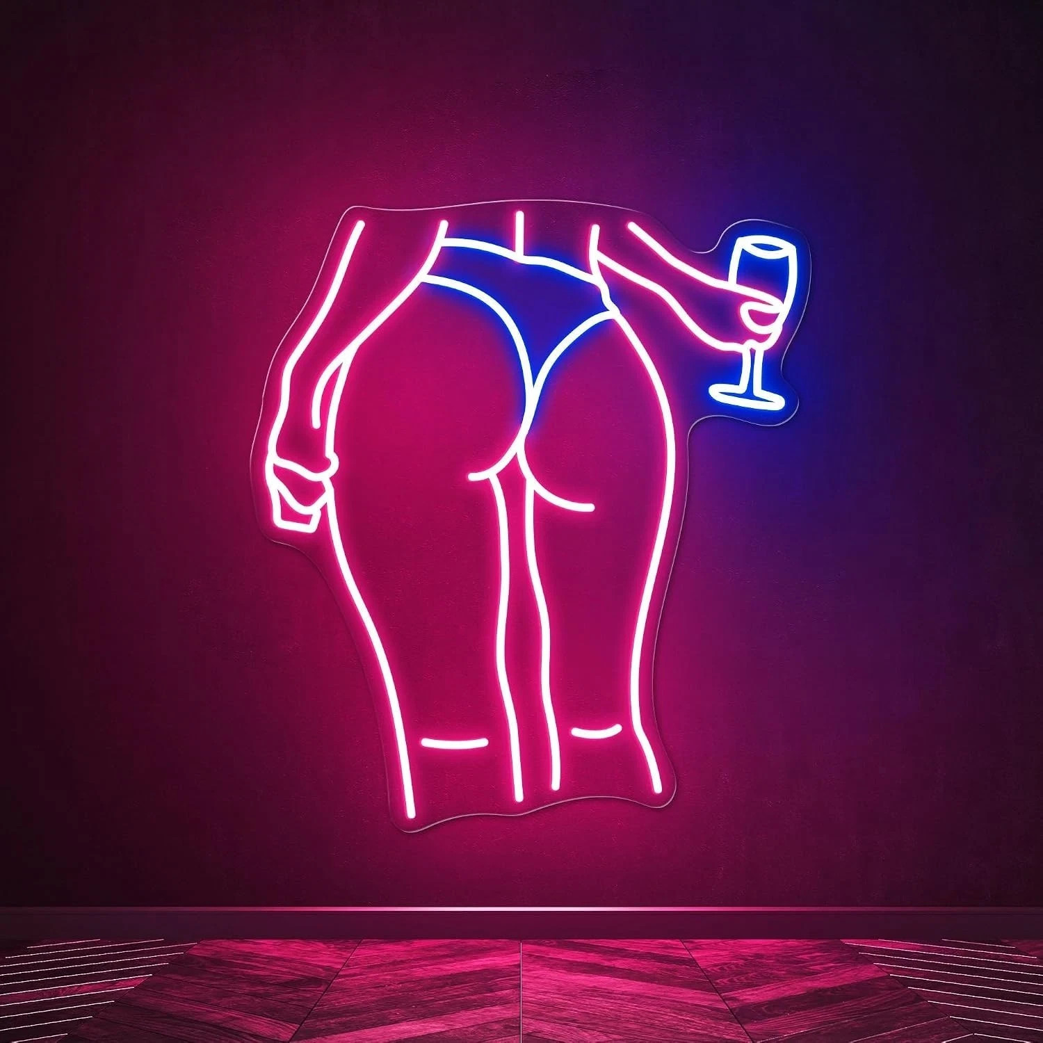 Lady Back Neon Sign, Pink LED Sign, Neon Lights for Bedroom with Woman Pattern,