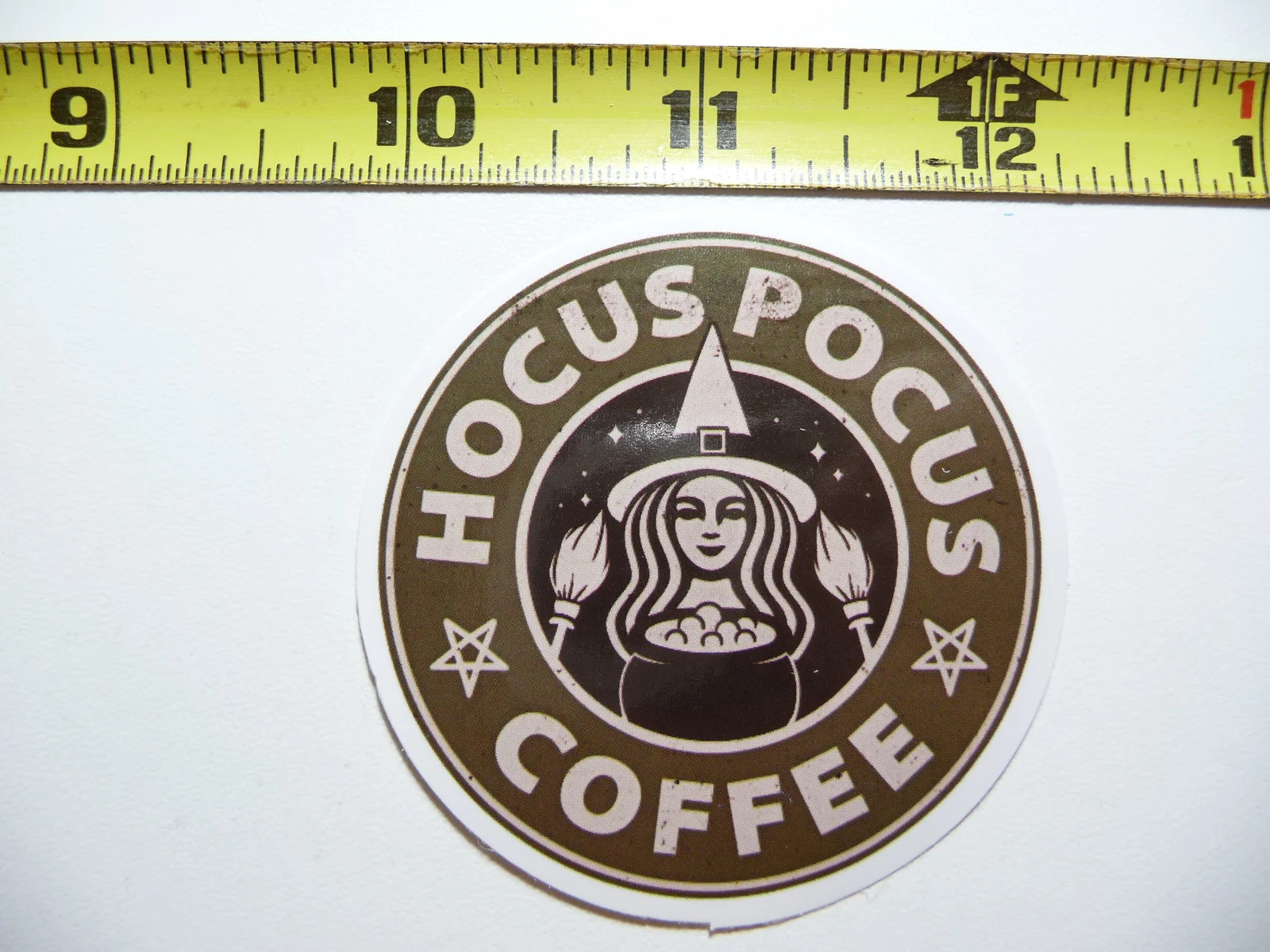 WITCH MAGIC CIRCLE COFFEE SMALL STICKER DECAL BEVERAGE MORNING WAKE UP FUN