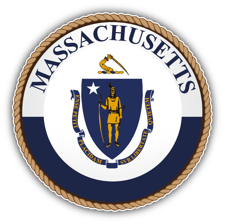 Massachusetts USA State Seal Car Bumper Sticker Decal