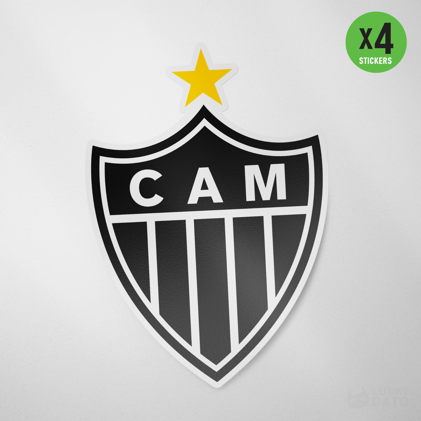 (4 Pack) Atletico Mineiro Brazil Vinyl Sticker Decal Calcomania Adesivo Galo