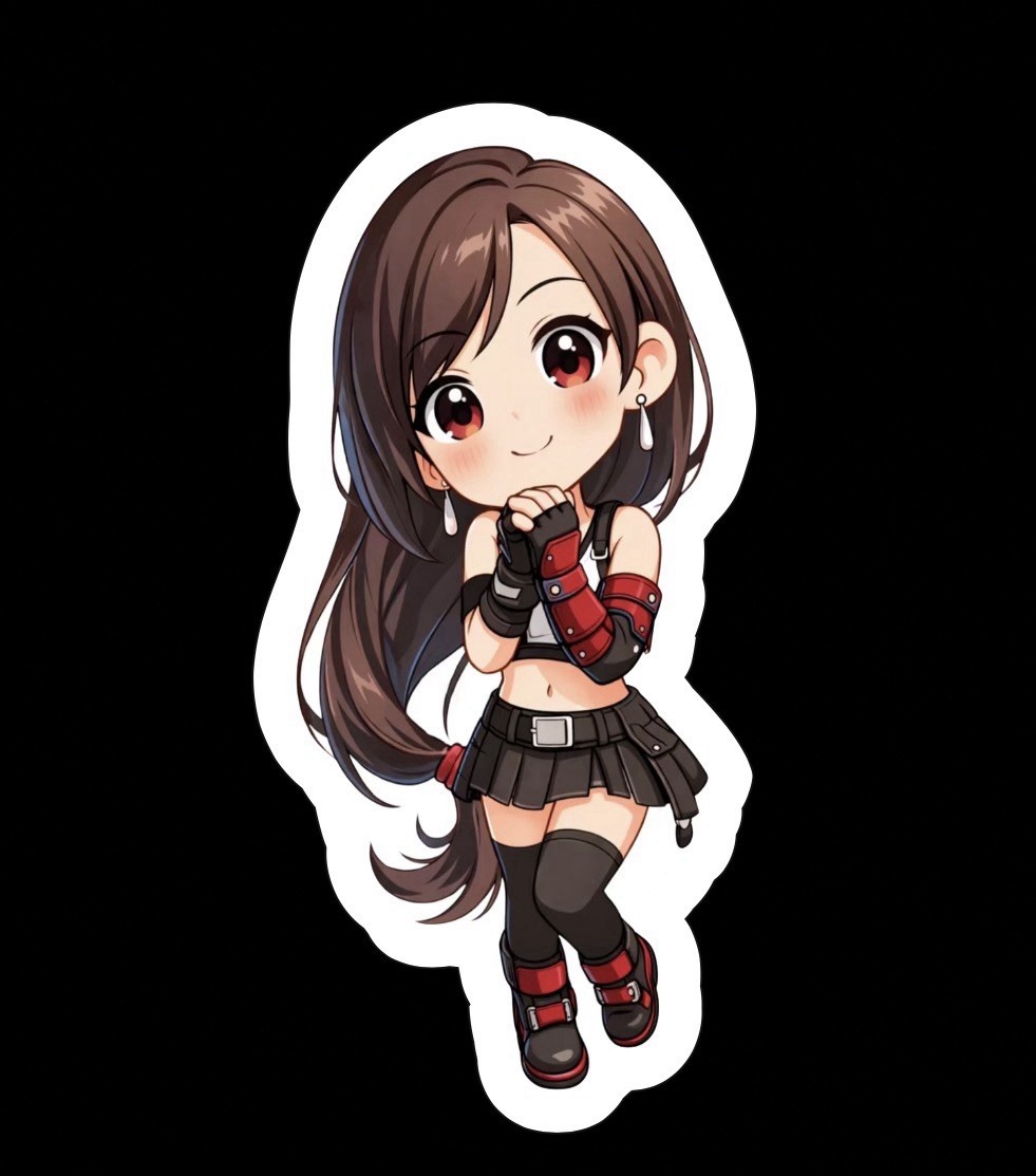Tifa Hartlock, Final Fantasy 7, FF7, FFVII, Glossy Vinyl sticker, Decal