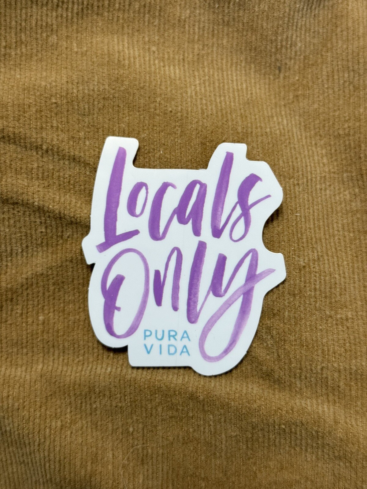Pura Vida Locals Only Purple Sticker