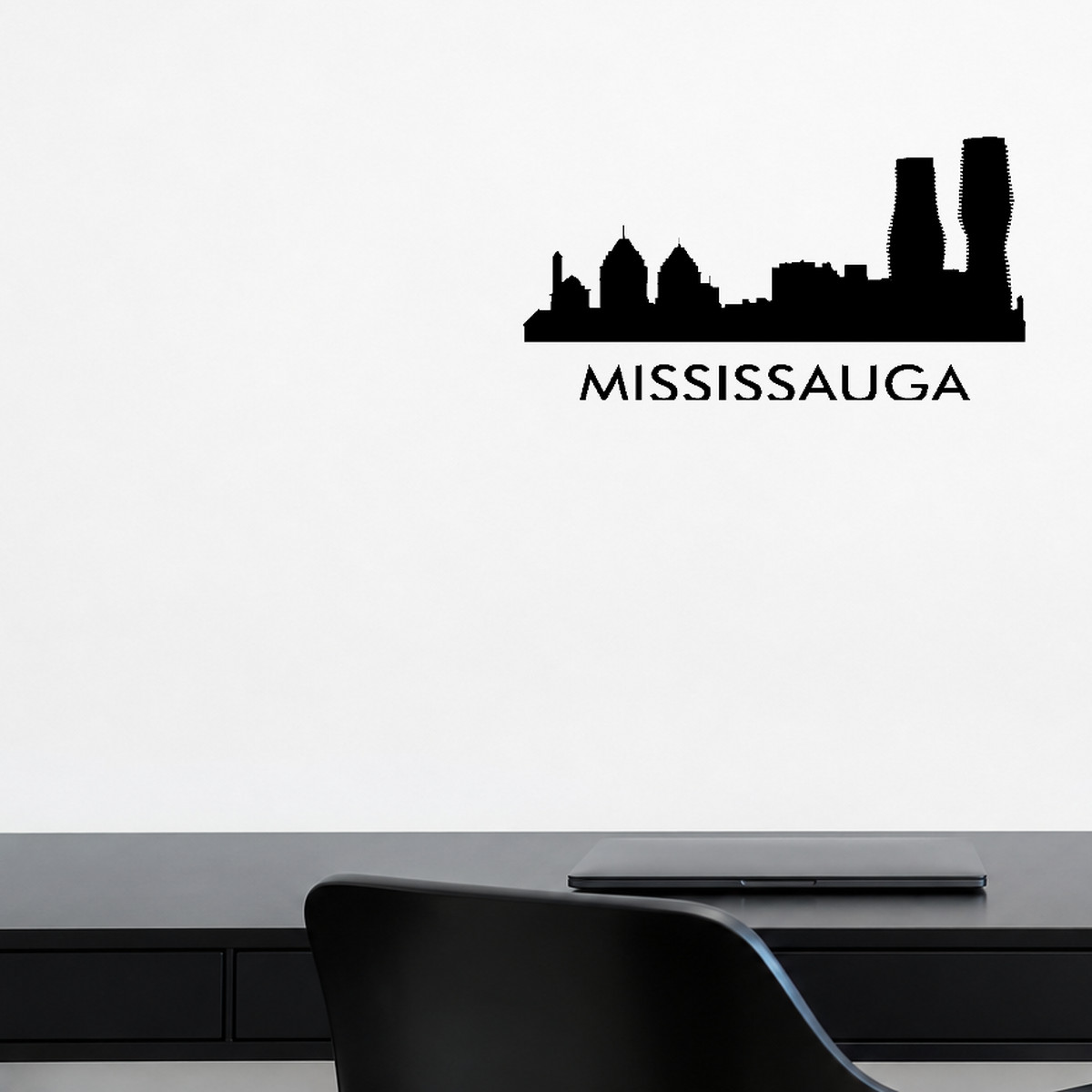 Cityscape Mississauga Canada with Text Vinyl Decal Removable Matte Finish Skylin