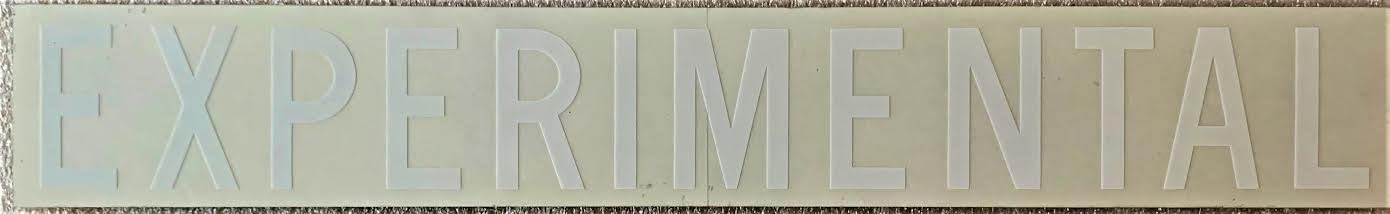 'Experimental Aircraft' Decal in White