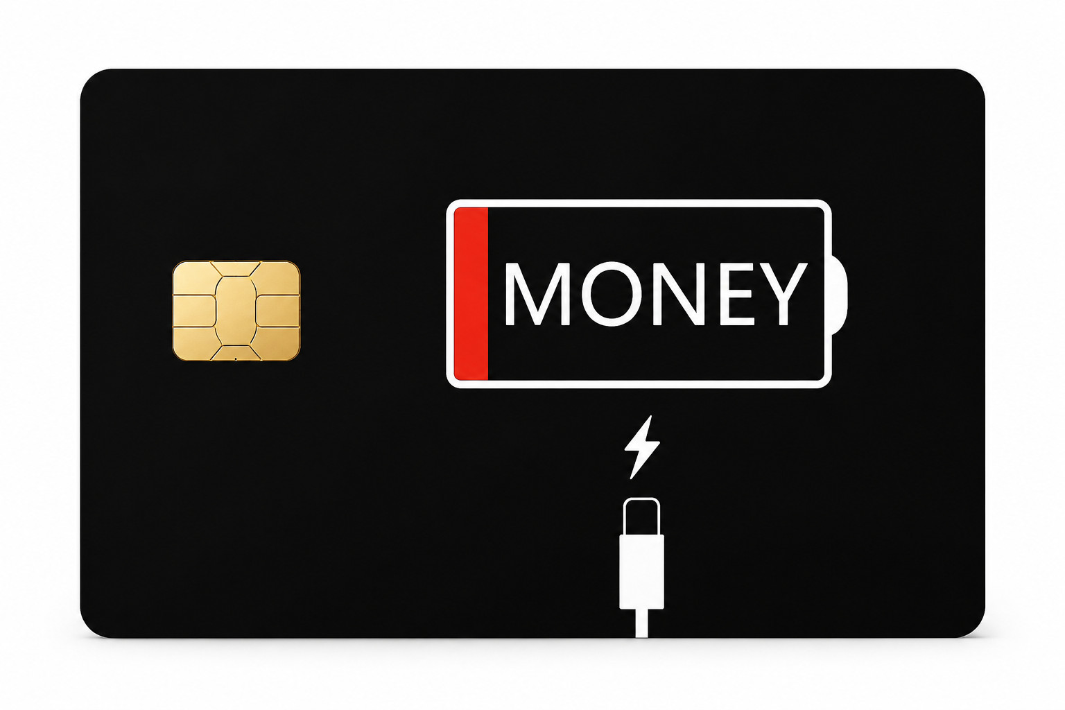 Money Charging Low Credit Card Sticker Debit Card Skin Cover