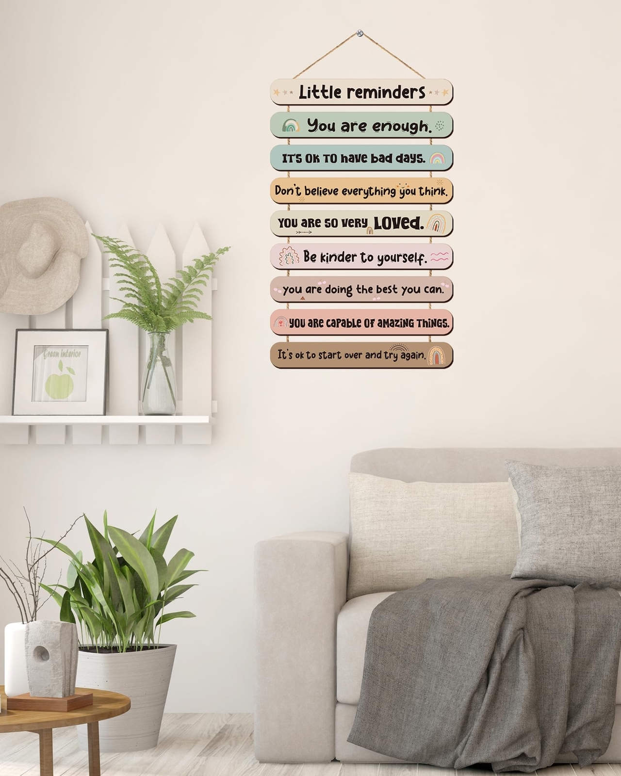 Romart Little Reminders Wall Decor: Boho Wooden Inspirational Wall Art for Ki…