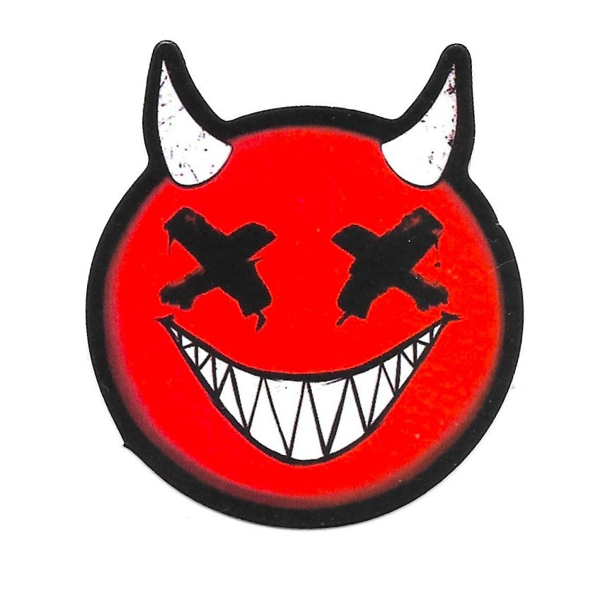 Red Devil Horns Vinyl Sticker Die Cut Satan Evil Horror Demon Journal Gift