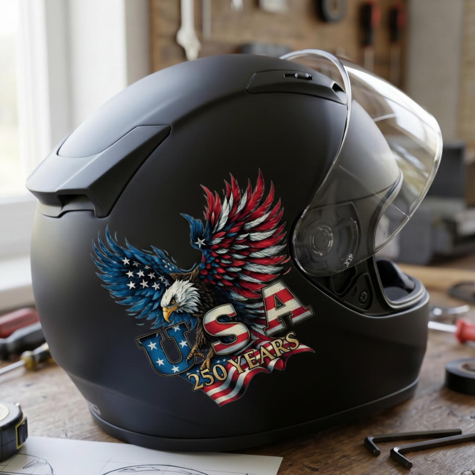2pcs USA 250th Anniversary Merchandise – Patriotic 1776-2026 Vinyl Car Decals…