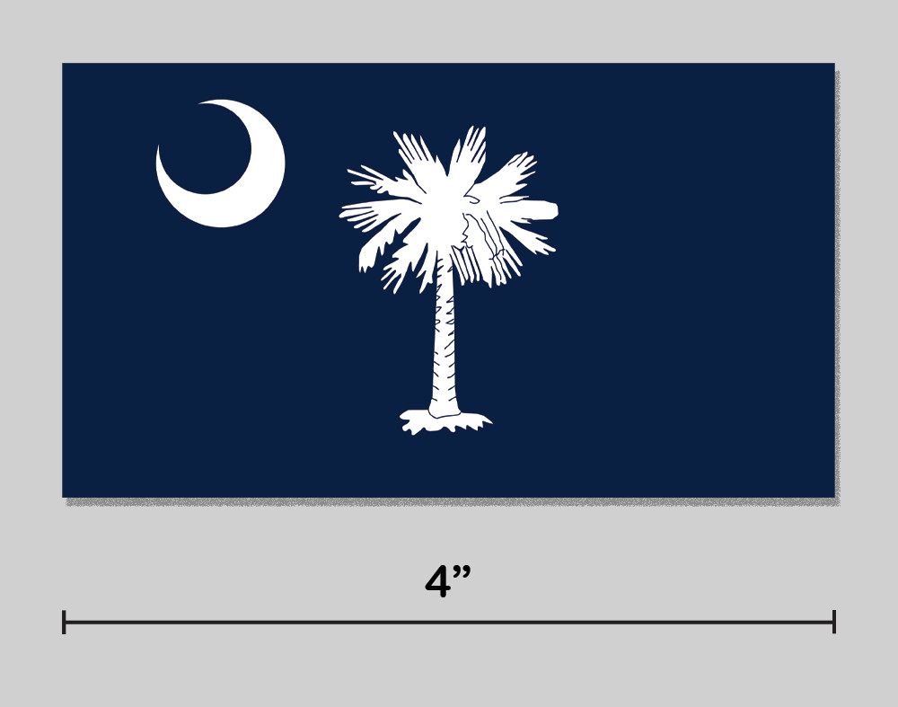 South Carolina Sticker SC State Flag 4" Vinyl Decal