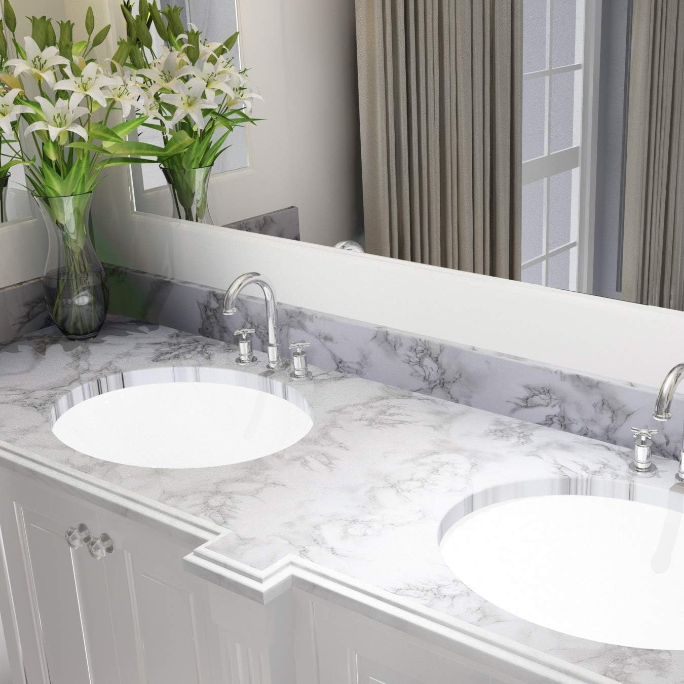 15.8"x120" Art Deco Marble Self-Adhesive Wallpaper – Elegant Home Transformation