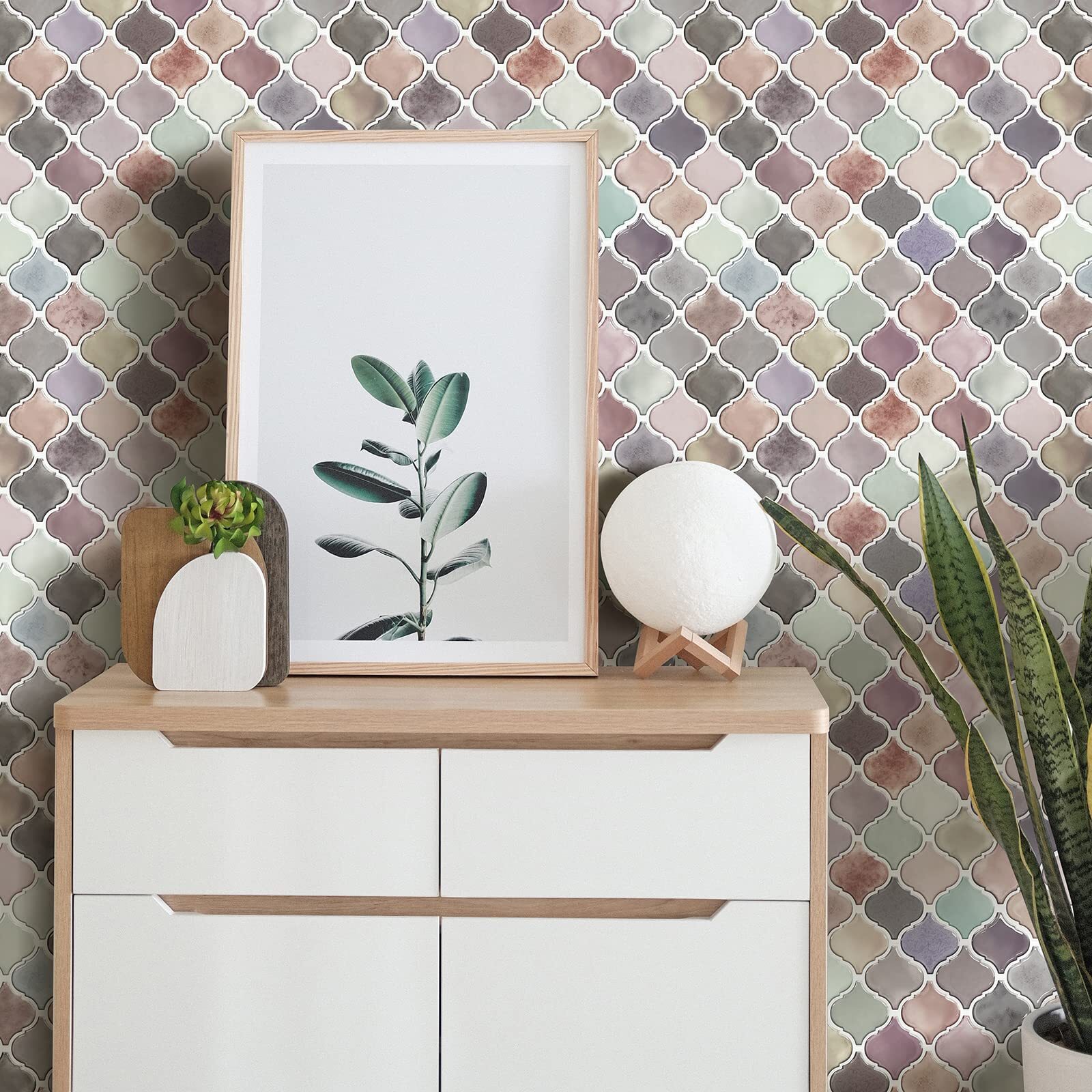 Pink Arabesque Peel And Stick Tile 12x12 Selfadhesive Kitchen Backsplash Stick