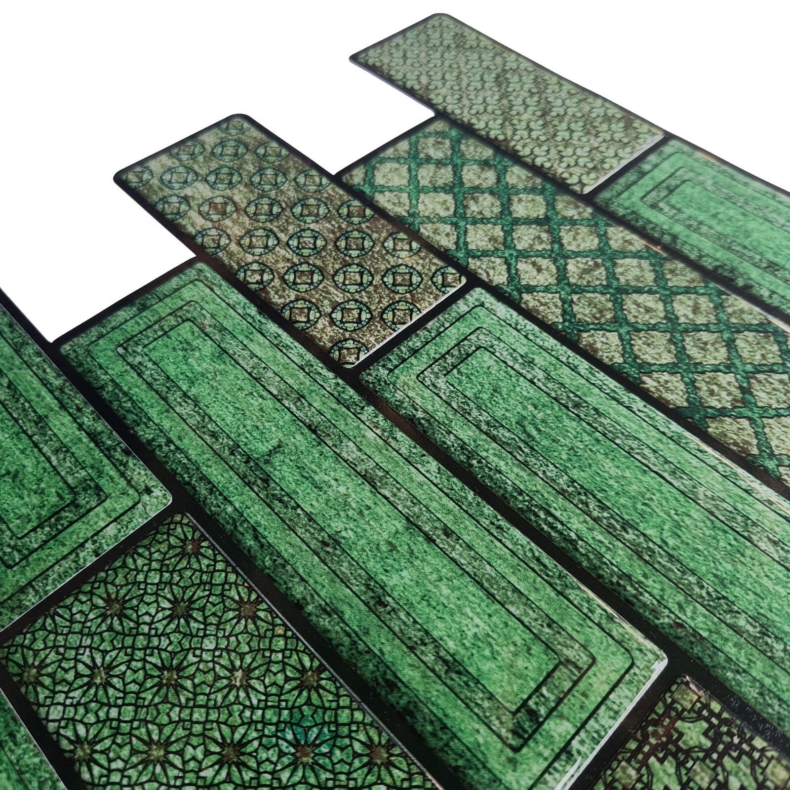 Vintage 3D PU Peel and Stick Tile | Green Subway Stick on Tile, Self Adhesive