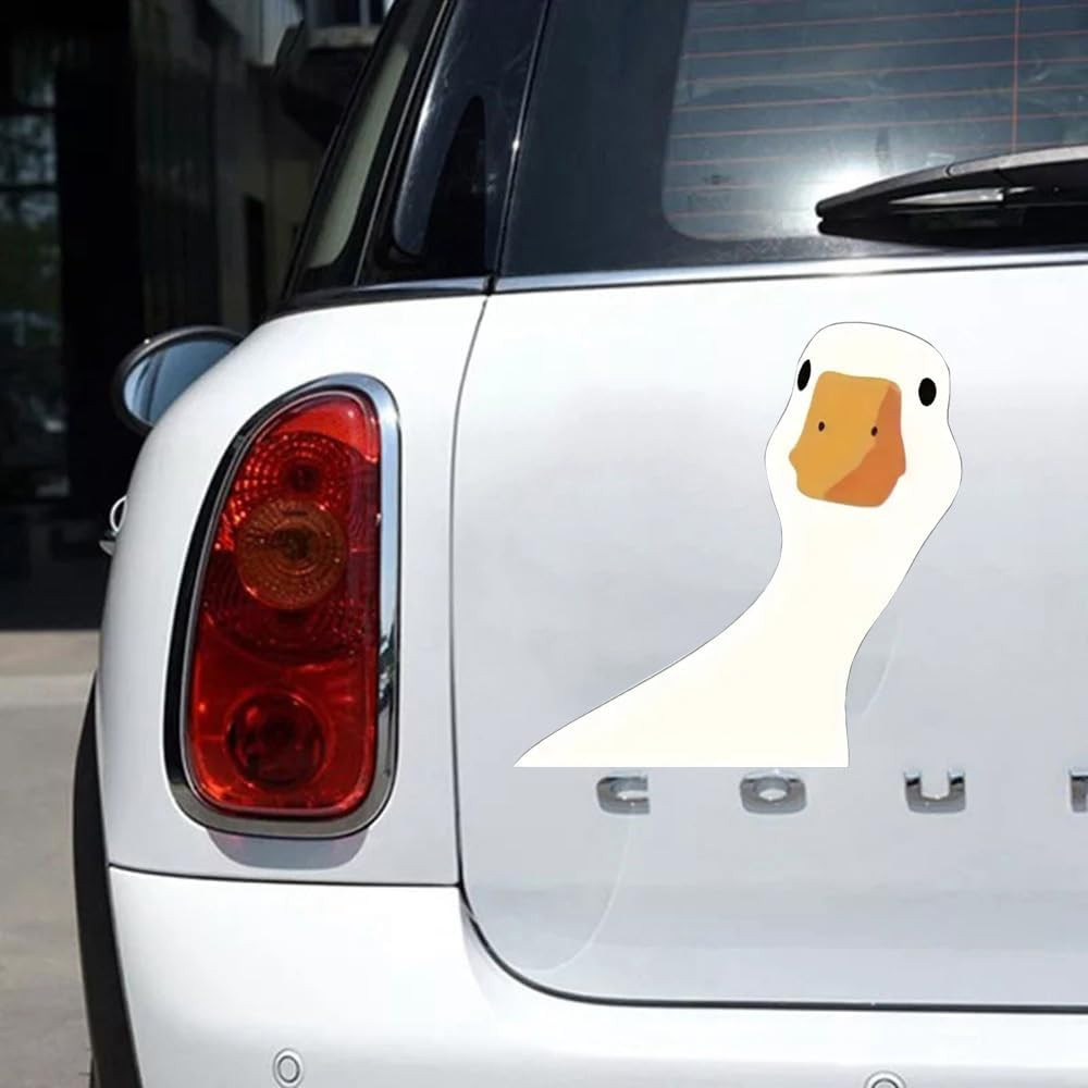 2 Pcs Cartoon Goose Self-Adhesive Sticker, Animal Theme Rear Vehicle Decoration