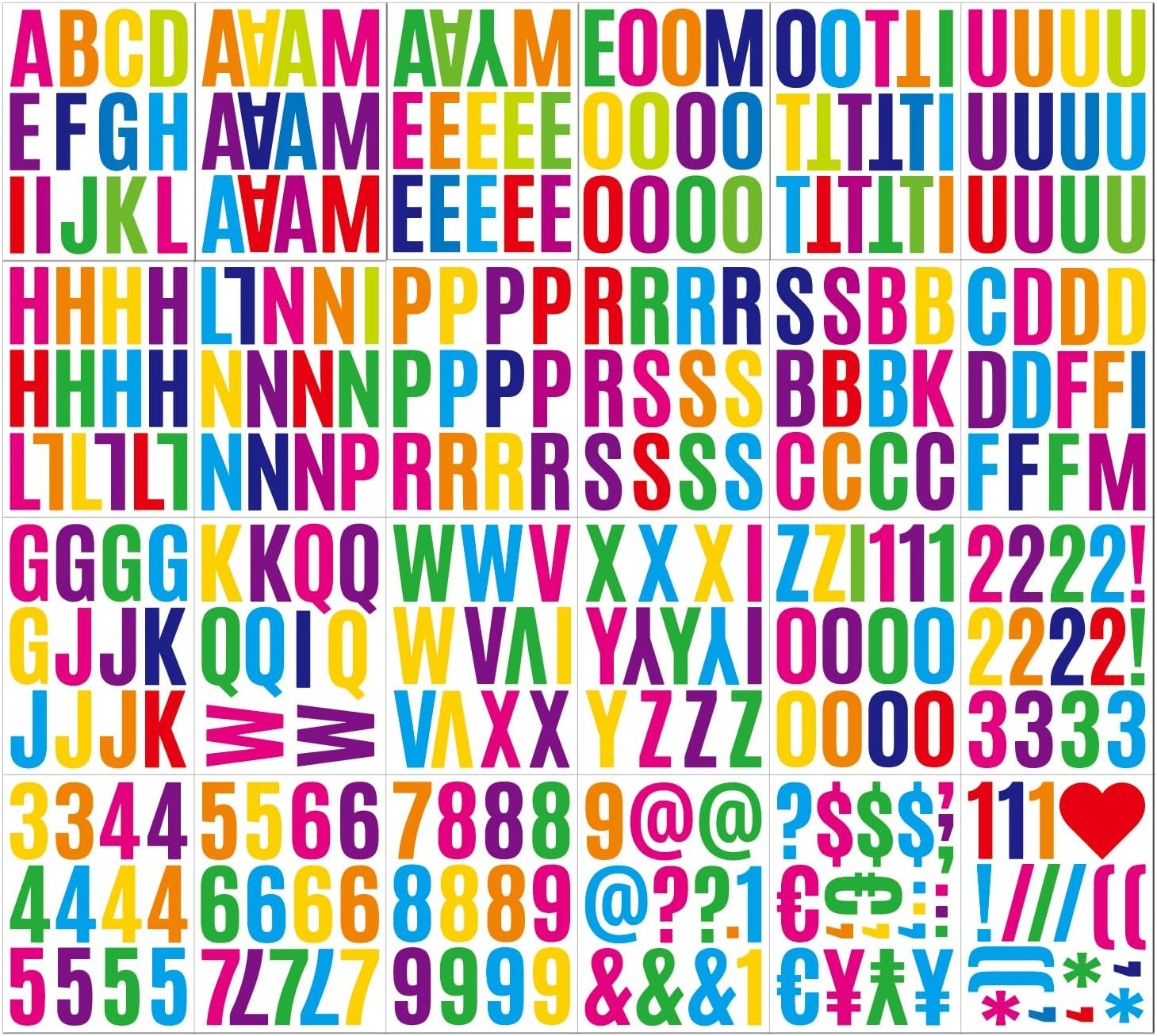 24 Sheets 2 Inch Self Adhesive Letters Stick on Vinyl Letters Capital Letter Sti