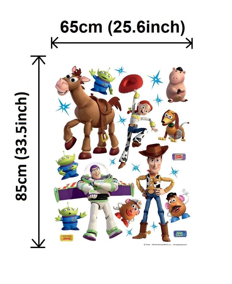 Toy Story Character Wall Stickers 65×42.5cm Disney Vinyl Decals Set Baby Bedroom