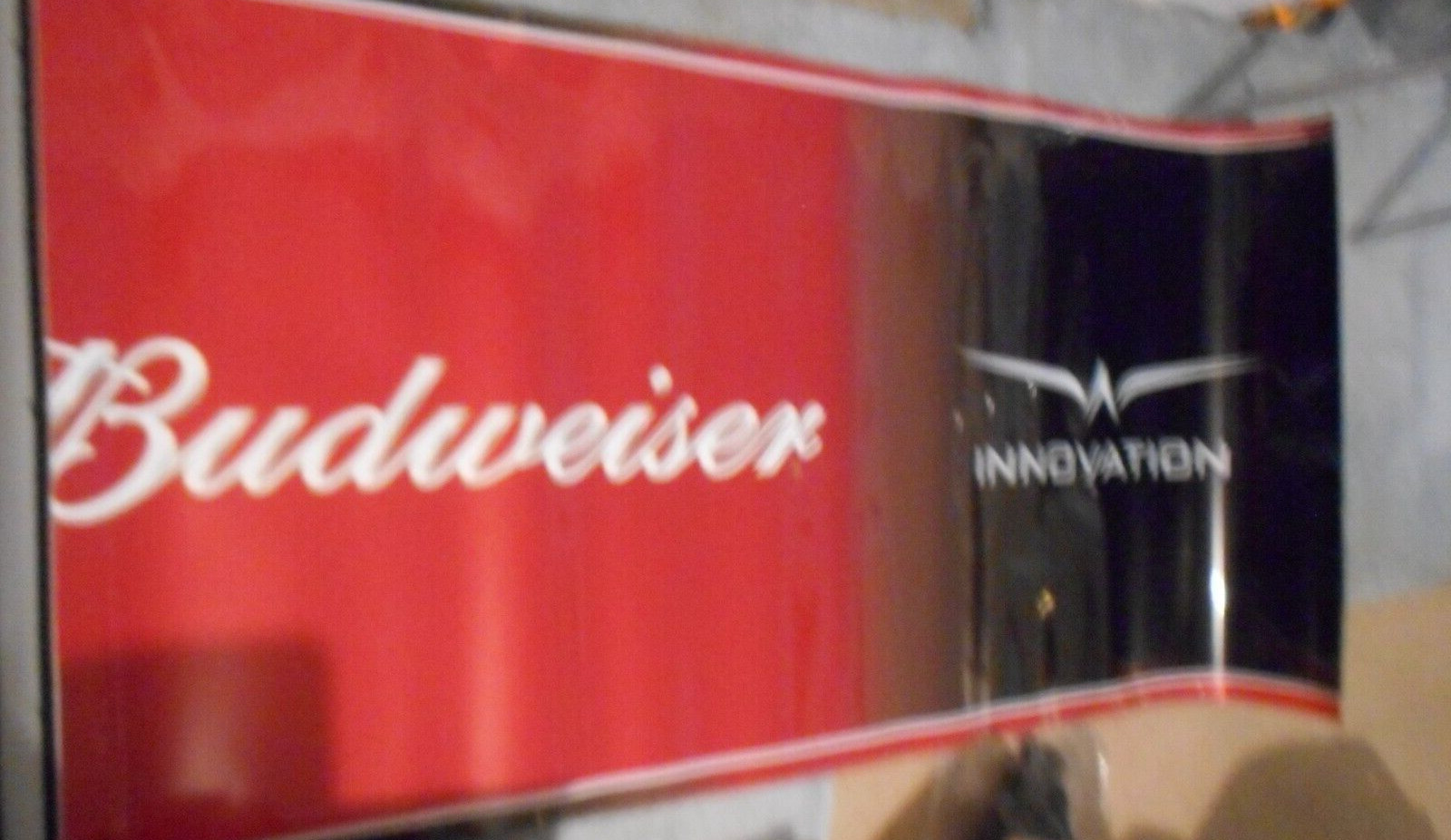 Vintage Huge Budweiser Red Vinyl Poster 75 x 31