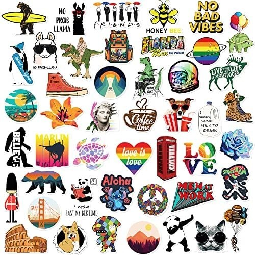 100 PCS Water Bottle Stickers for Kids Teens Girls Adults, Aesthetic Cute Vin…