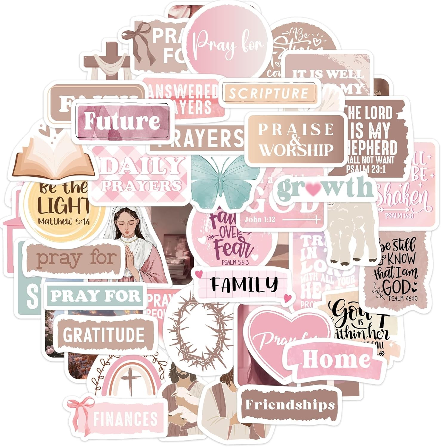 50PCS Motivational Quote Stickers Minimalist Neutral Aesthetic Self Growth