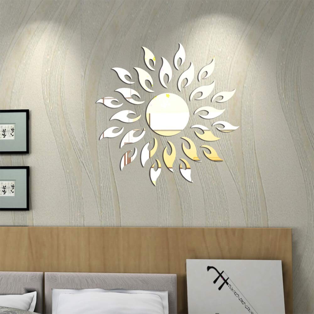 2 x Sunflower Mirror Wall Stickers Decor Acrylic DIY Self-Adhesive Wall 🔥NEW🔥