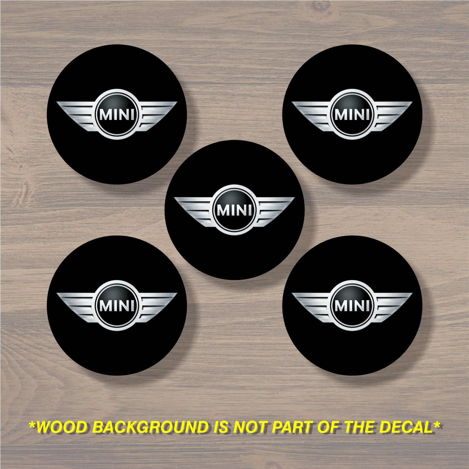 Mini Cooper Wheel Center Cap Overlay x5, Vinyl Decal Sticker