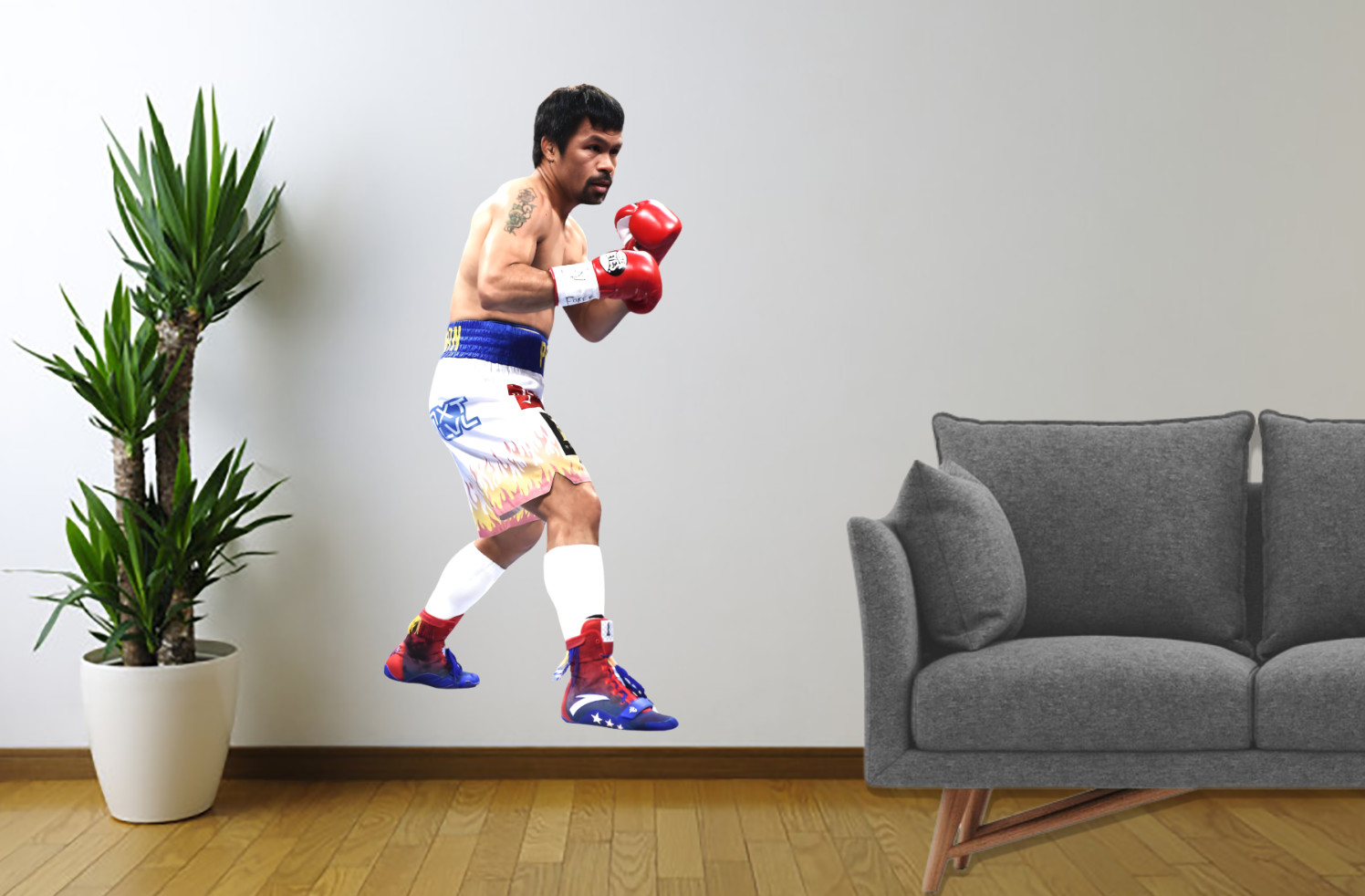 Manny Pacquiao Wall Sticker | Vinyl Removable Decal | Boxing Decor Reusable