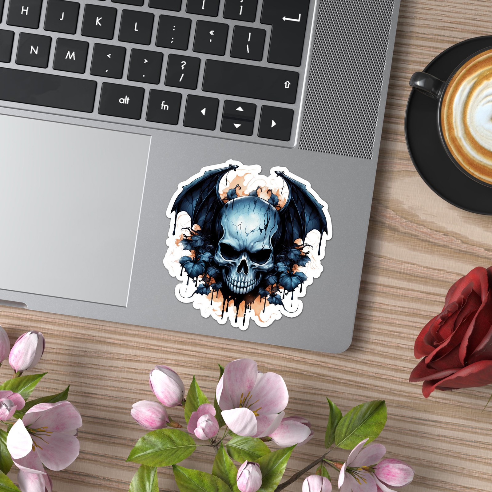 Skull Bat Wings – Vinyl Decal Sticker – Car Window Laptop – ebn11137