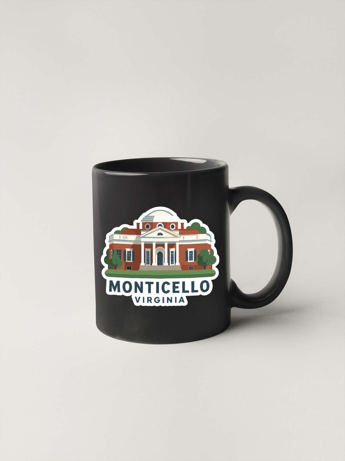 Monticello Virginia Sticker Decal Vinyl Die-Cut Symbolic Landmark Design