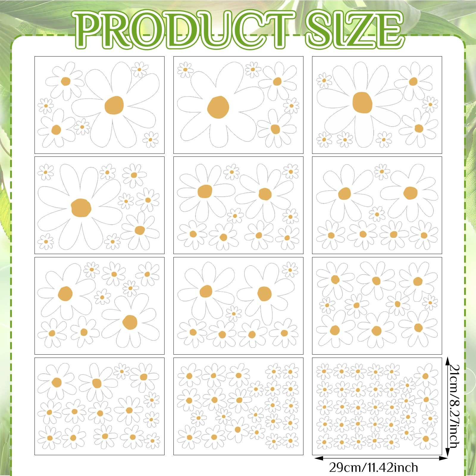 12 Sheets Daisy Stickers 147 Pcs Daisy Flower Car Decals Vinyl Self Adhesive Re