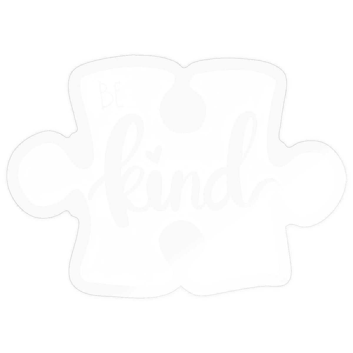 Autism Awareness Be Kind Puzzle Piece Sticker, max. 4 x 4", 4 x 4", transparent