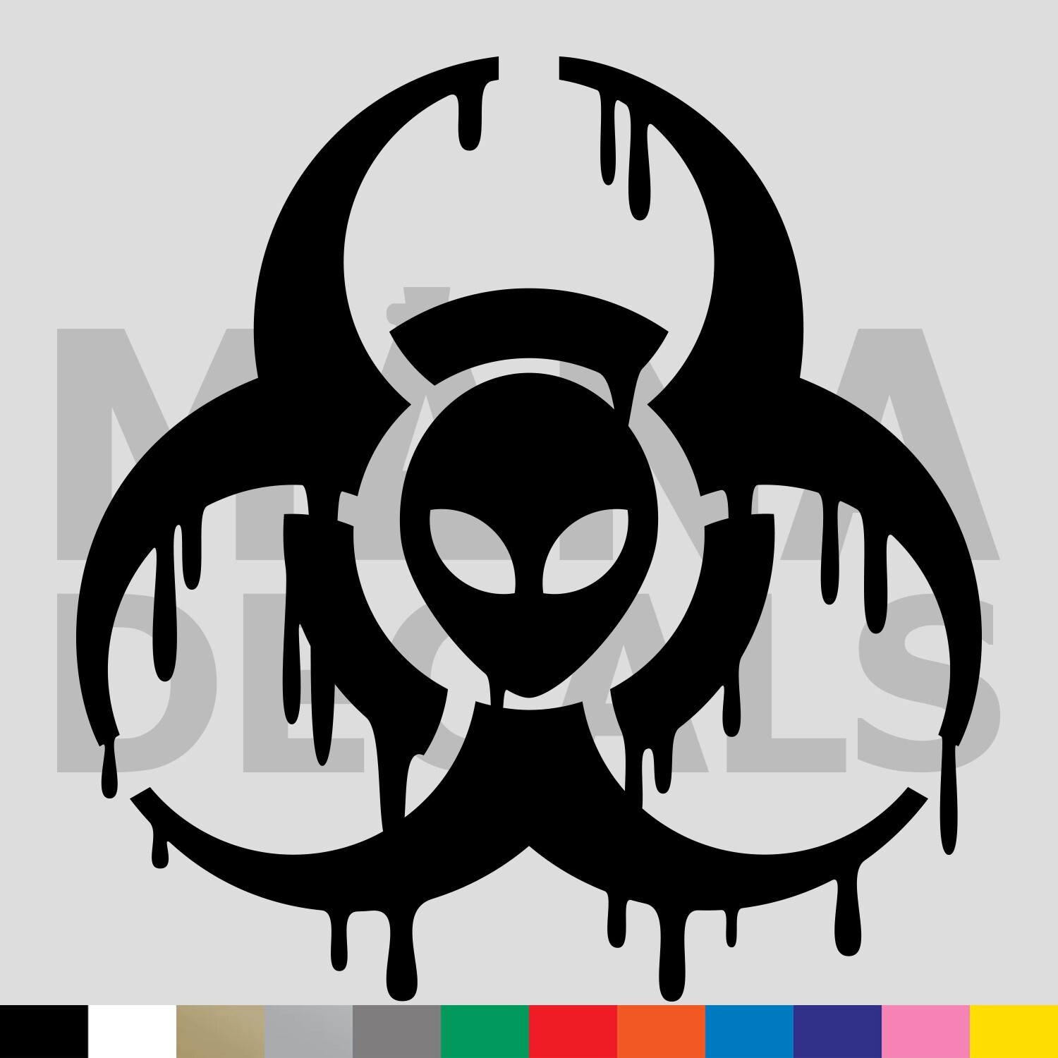 Alien Biohazard Symbol Vinyl Die Cut Decal Sticker – UFO ET Melt Drip Danger