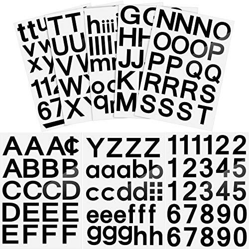 202 Pieces Self-Adhesive Vinyl Letters Numbers Kit, Mailbox 2 Inch Black