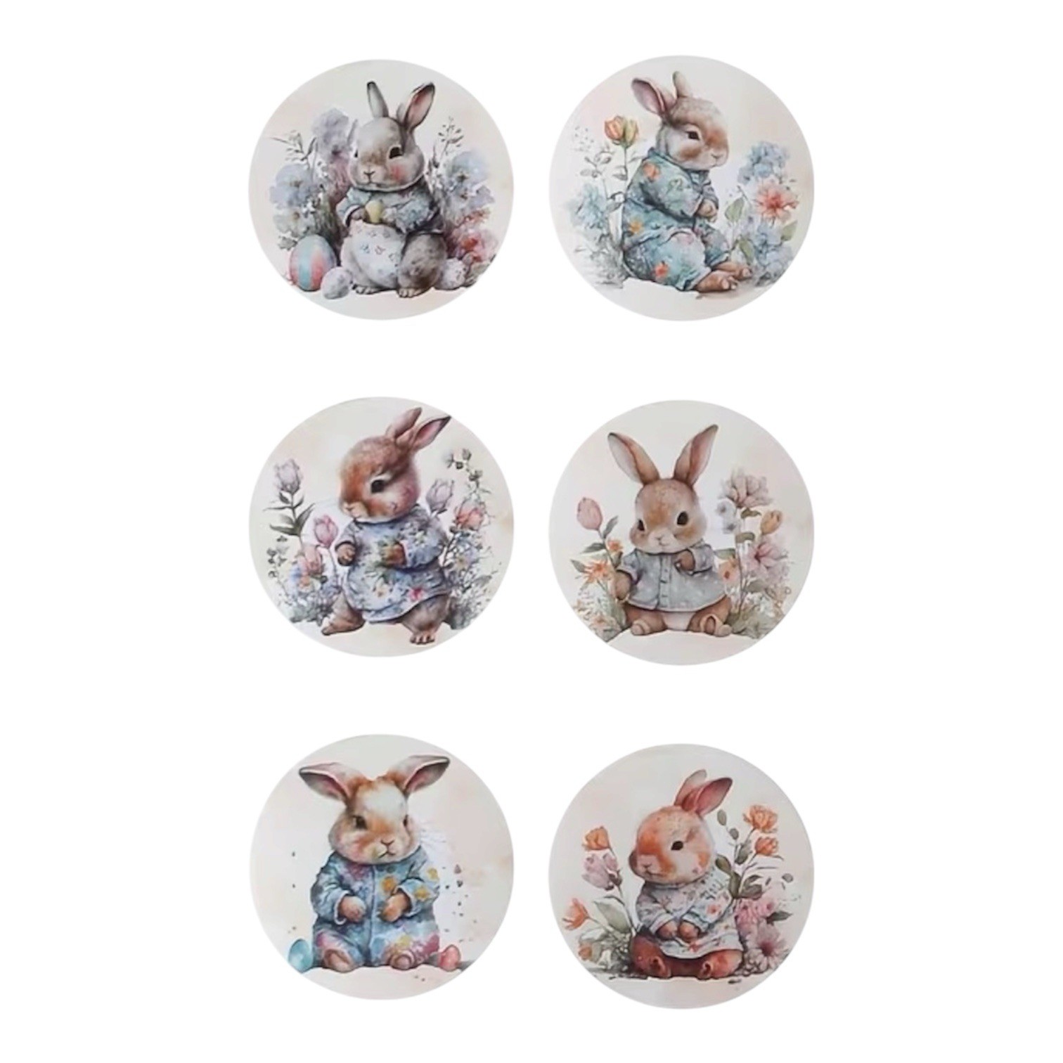 50 PACK – RETRO VTG EASTER BUNNY RABBIT 1” INCH STICKER DECAL SET LOT 50PCS