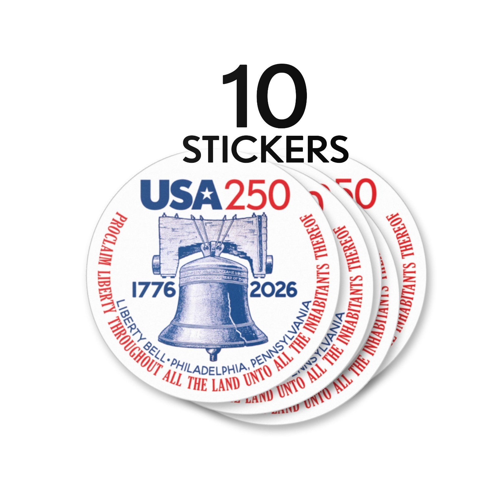 USA Stickers – Liberty Bell Decals – America, Semiquincentennial, 250 Freedom