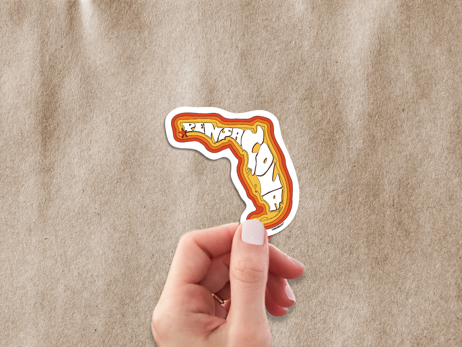 PENSACOLA FLORIDA STATE MAP STICKER TRAVEL DECAL