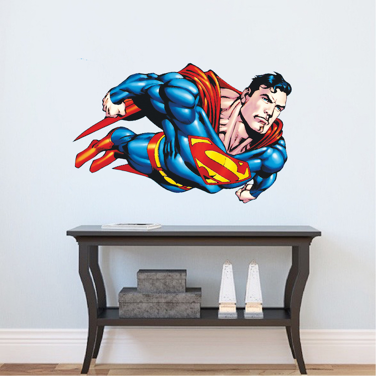 Superman Flying Wall Decal Mural Designs Vinyl DC Comics Justice League s47